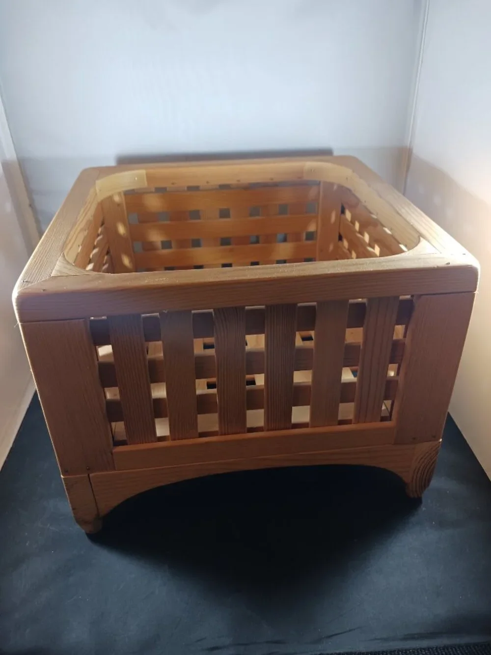 Solid Wood Latticed Design Square Storage Bin/Box 10in x 10in